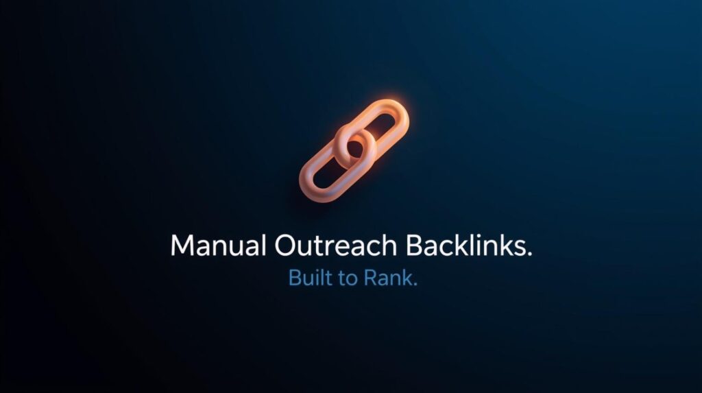 Glowing chain link symbolizing premium manual outreach backlinks