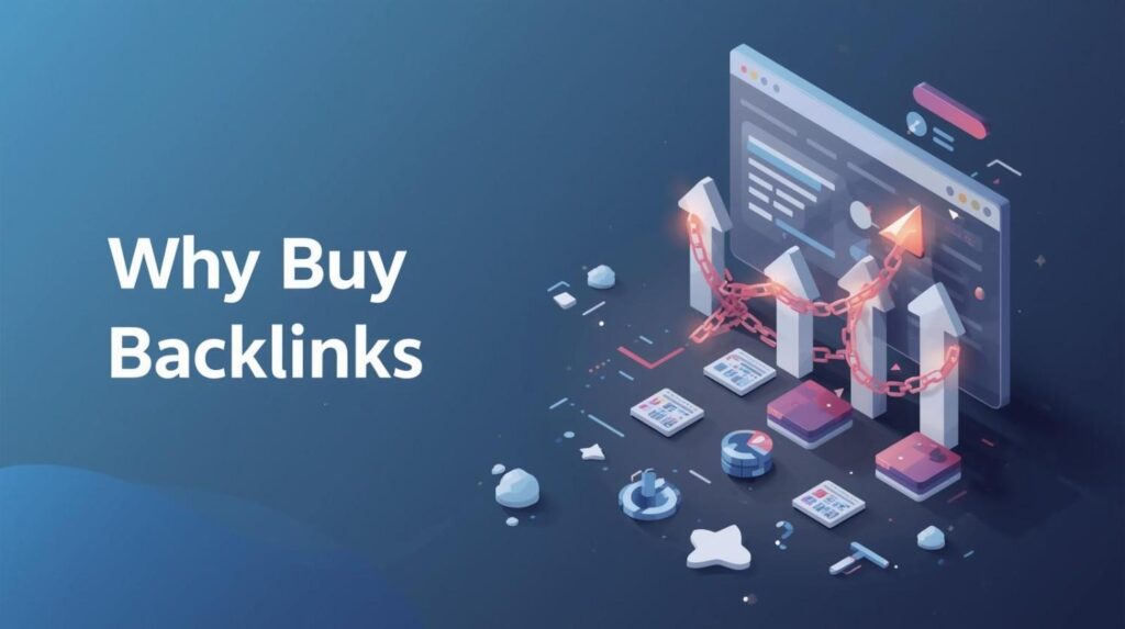 Illustration showing backlinks boosting website authority — Why buy backlinks